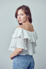 Briella open Shoulder Ruffle Top