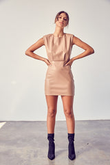 Zoe vegan leather dress