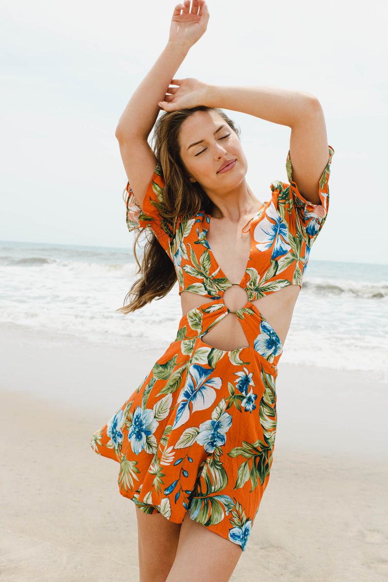 Athena montauk boho print dress