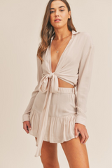 Robyn self-tie top & skort set